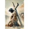 Jesus Carry The Cross Posters and Prints Canvas Printing Vintage Christian Wall Art Picture for Living Room Home Decor Gifts