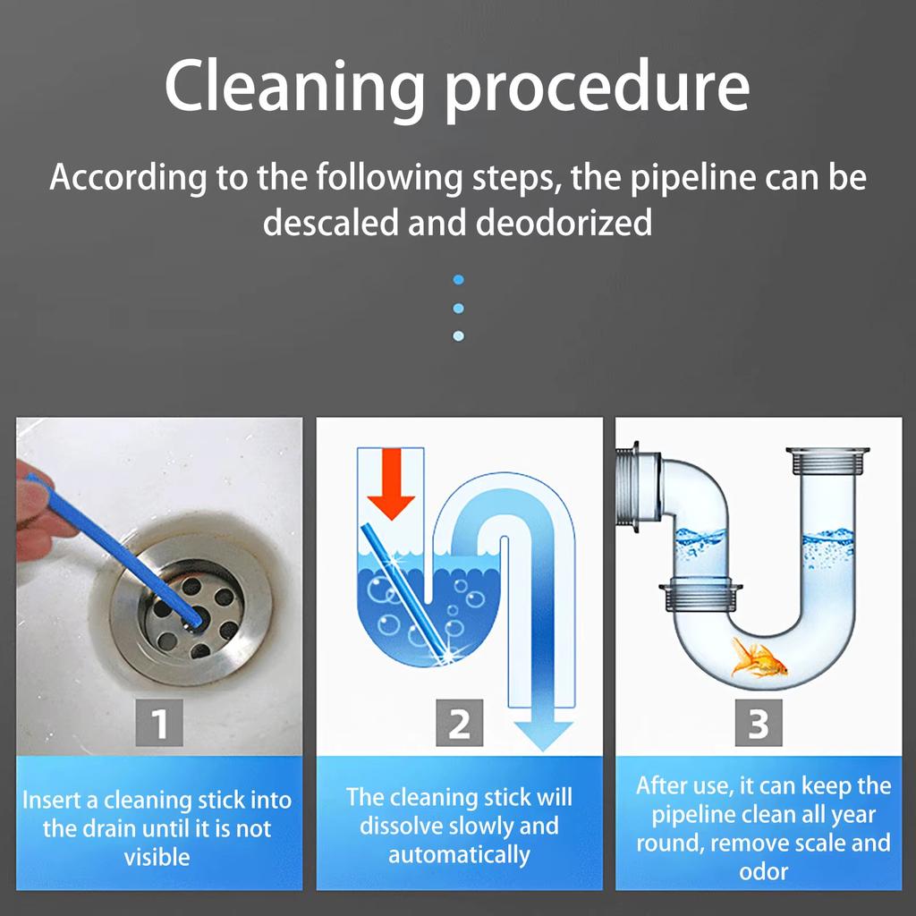 12pcs/set Pipe Cleaning Sticks Sewer Hair Cleaner Pool Cleaning Brush Water Pipe Dredge Tool Bathtub Drain Cleaner Home Supplies
