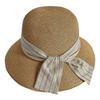 Vintage Big Eaves Hat Straw Hat Women Spring and Summer Bow Straw Bucket Hat Sunscreen Sunshade Beach Hat Sun Hat