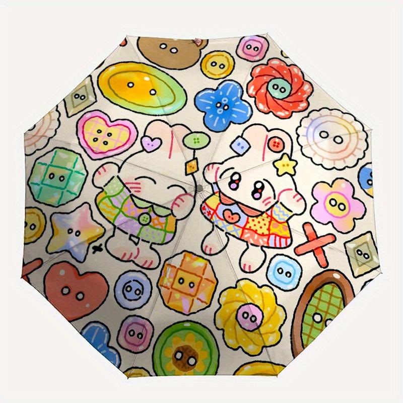 1pc Button Friends Automatic Opening/closing Umbrella with Auto Open/Close, Windproof, Foldable Sunshade, Perfect Gift for Friends, Durable