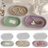 Oval Coasters and Jewelry Trays Mold Creative Striped Oval Resin Mold For Handmade Jewelry And Trinkets Storage Box