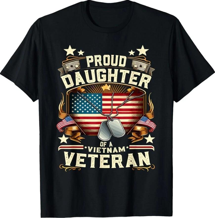 Proud Daughter Of A Vietnam Veteran Usa Flag Vintage Unisex T-Shirt XL