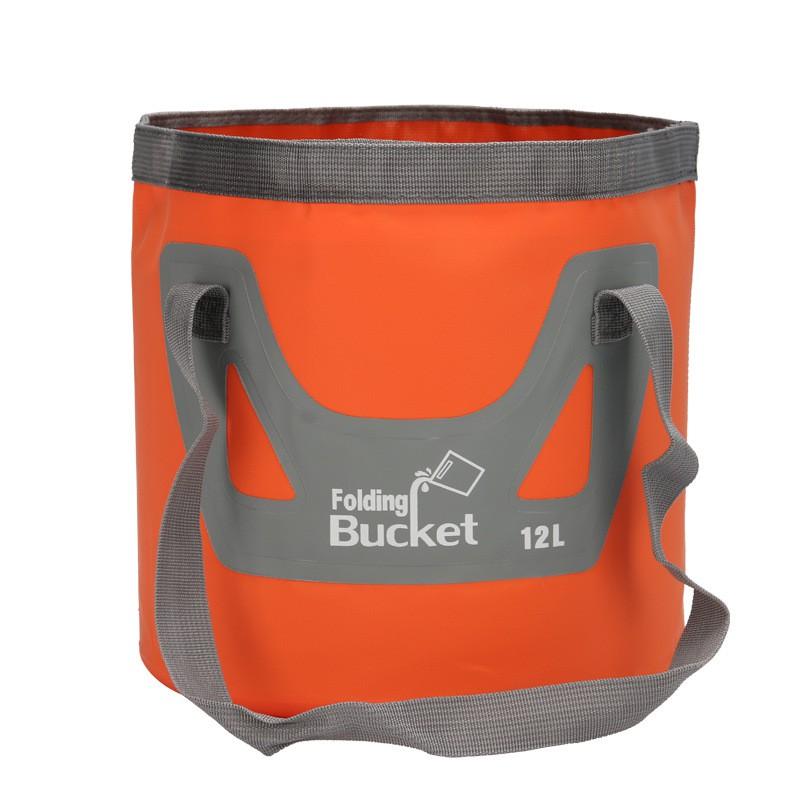 Collapsible Fishing Bucket Portable Outdoor Water Container Car Washing Camping Travel 12L 20L Upgraded 12L Orange