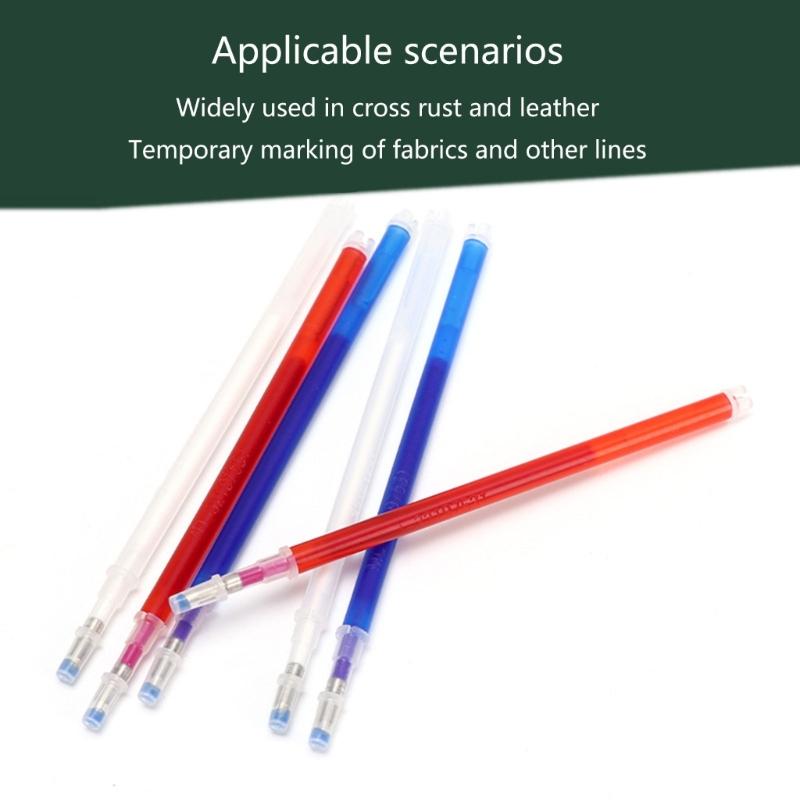 100x Erasable Fabric Refills High Temperature Disappearing Ink Fabric Marker Refills for Dressmaking Fabric PU Leather
