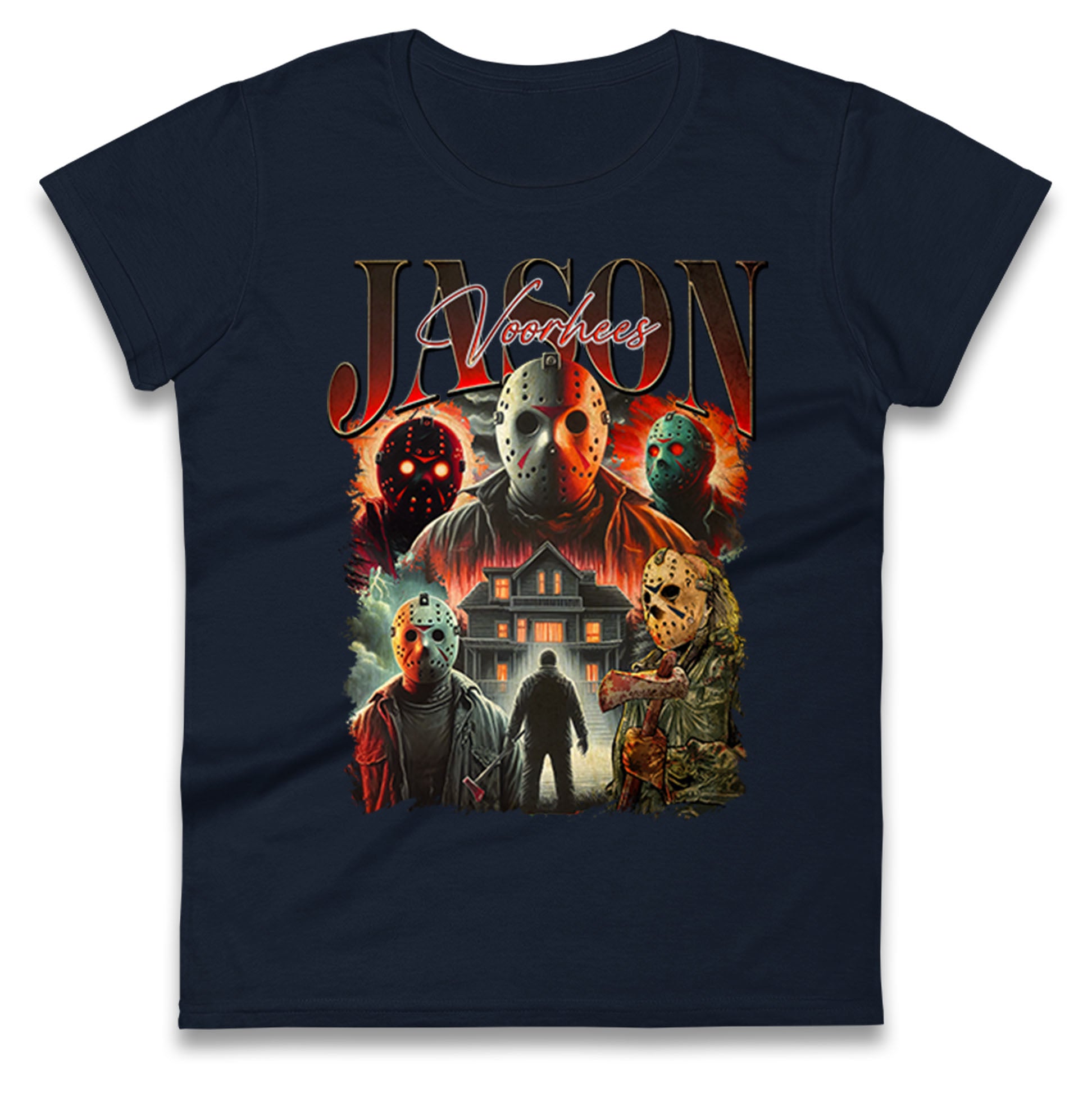 Jason voorhees scary Halloween Bootleg Womens T Shirt Mens Tops Tees Unisex L