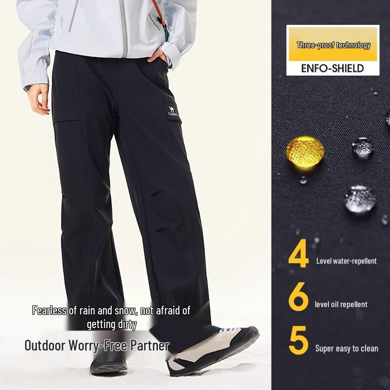 Camel Unisex Fleece-Lined Softshell Cargo Pants