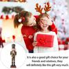 Nutcracker Soldier Puppet Ornament Wooden Walnut Soldier Crafts Color Painted Fine Workmanship Decorative Desktop Figure