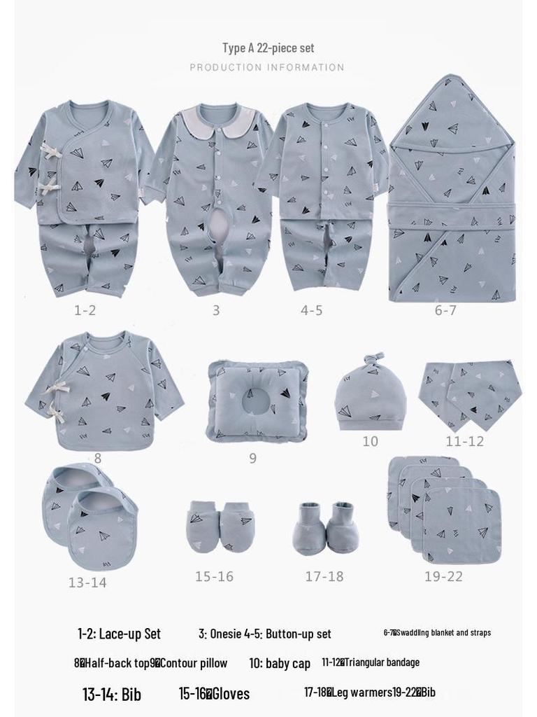 Pure Cotton Newborn Baby Gift Box: Spring To Autumn Essentials