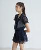 Bember Polka Dot Flare Mini Skirt_Navy