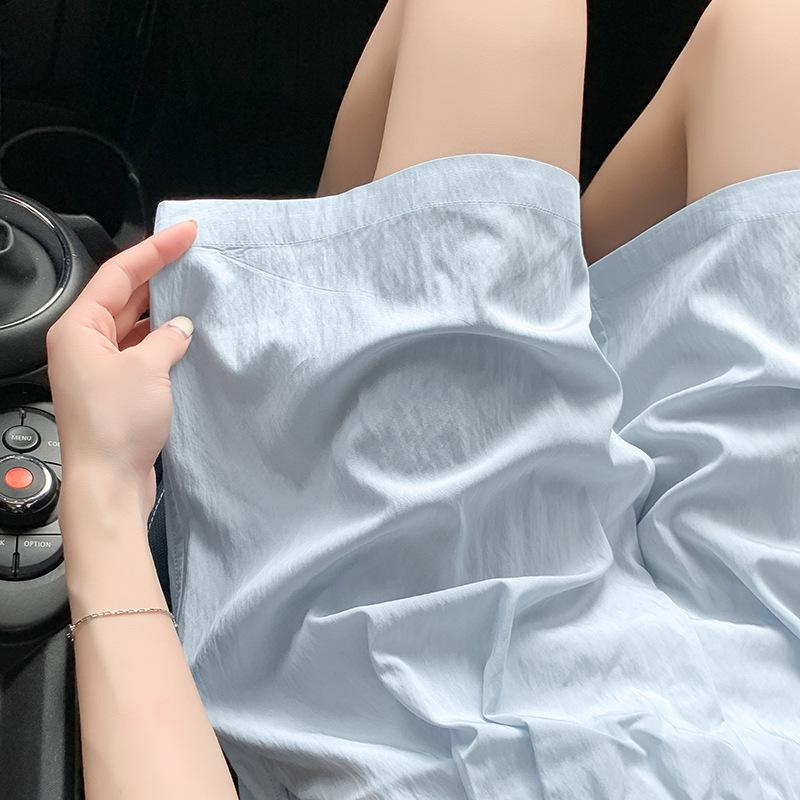 

Ice Silk Yamamoto Shorts Women s Summer Thin New High Waist Outside Casual Wide Leg Pants Sports S [Suitable for 80-47.5 kg] светло-синий