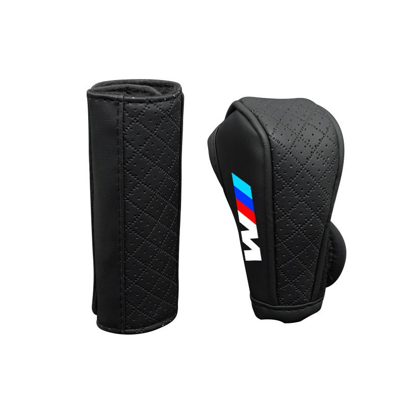 PU Car Shift Handle Cover+Auto Non-slip Hand Brake Cover For BMW M M3 Performance F20 F40 F22 F30 E90 F32 F06 F07 F46 E60 M5