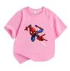 Kids Boys Girls Crew Neck Short Sleeve 100% Cotton T-Shirt, Cool Superhero Swinging Print Casual Soft Breathable Tee for Daily Play Outdoor Home Wear