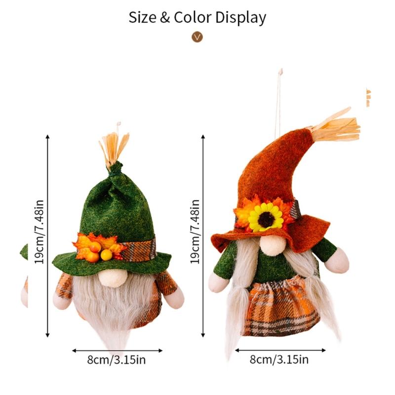 Thanksgiving No Face Toy Pendant Colorful No Face Doll Hanging Decoration for Thanksgiving Party Embellishment