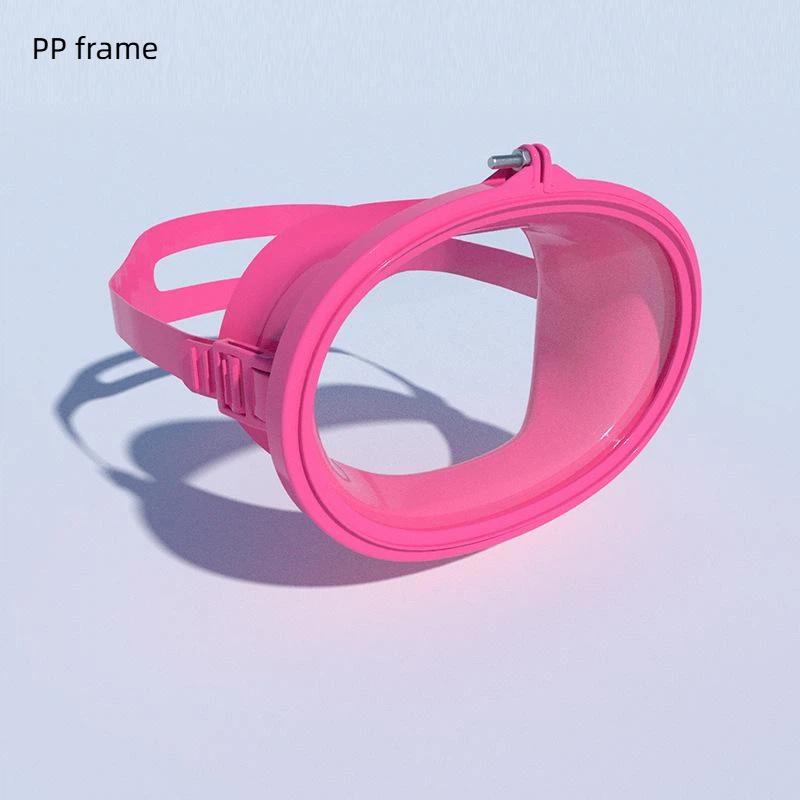 Oval Diving Mask Spearfishing Mask Classic Retro-Style Panoramic Wide View Goggles Tempered Glass Lens For Adults