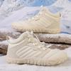 Unisex Winter Snow Boots Ankle Height Barefoot Design Warm Fur Plush Lining Outdoor Hiking Shoes for Couples Size 34-48
