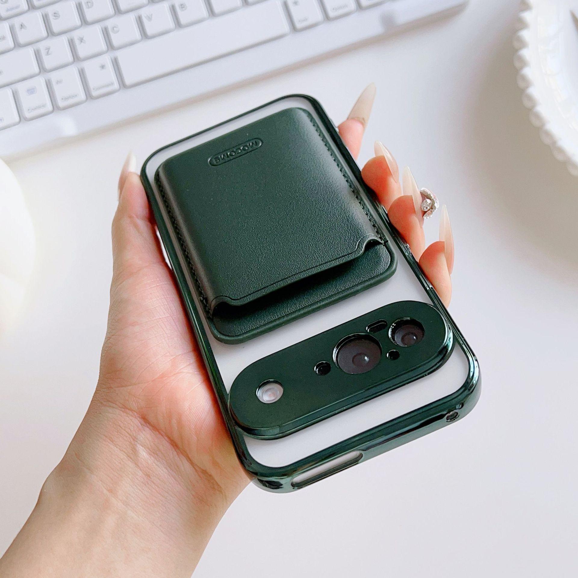 

9A Высококачественный чехол для телефона с CD-паттерном, золотой щит, магнитное притяжение + сильный магнитный держатель для карт, противоударный, подходит для PIXEL8 PIXEL 7A зелёный