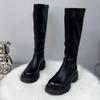 New High Boots for Women Designer Fashion Heeled Shoes Winter Knee High Chelsea Boots Cozy Brand Motorcycle Boots Mujer Zapatos