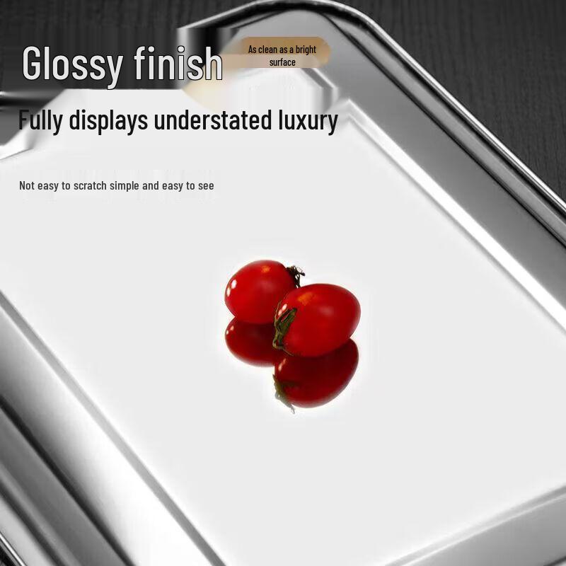 777 Extra-Thick Stainless Steel Rectangular Commercial Serving Tray