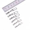 10Pcs Rolling Barrel Swivel With Snap Fishhook Lure Connector Fishing Tackle