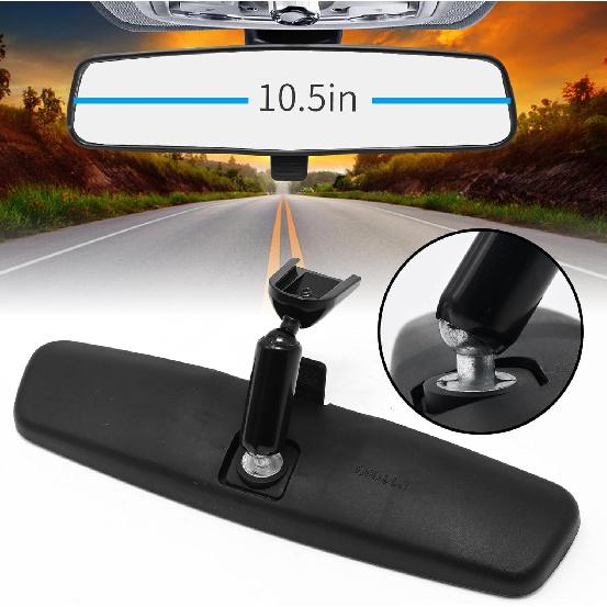 8201010F01AC 10.5" Universal Rear View Mirror, Interior Rearview Mirror Kit Replacement For Hevrolet Ford Toyota Nissan Jeep Honda Subaru Hyundai Kia