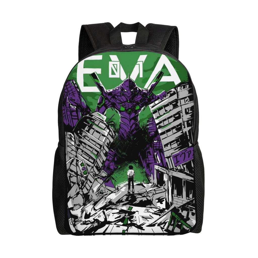 Custom EVA Evangelions Backpack Men Women Casual Bookbag for School College Manga Bags