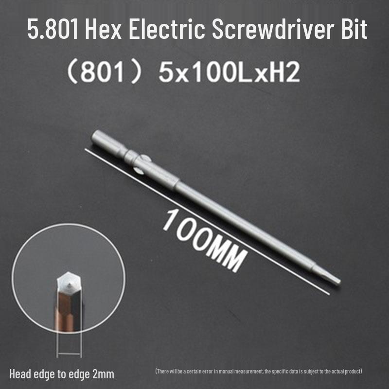 Extended Hexagonal S2 Steel Electric Screwdriver Bit with 5mm/6mm Shank