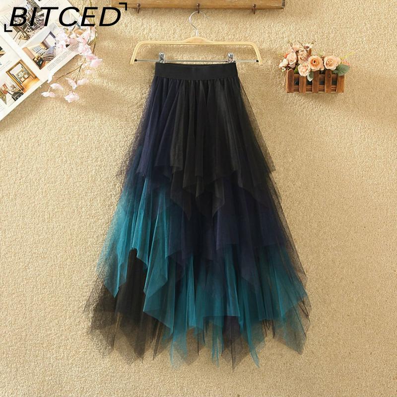 BITCED Damenmode Lässig Einfarbig Druck Sommer Frühlingsrock