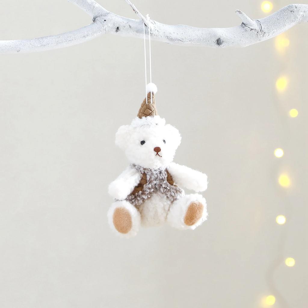 2pcs Cute Christmas Bear Pendants, Christmas Decorations, Holiday Gifts, Christmas Tree Pendants, Bear Gift Figurines