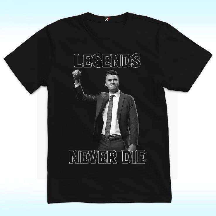 

Legends Never Die Charlie Kirk Summer Mens and Womens Tshirt Short Sleeved Mens and Womens Street Wear Human Rights Top M