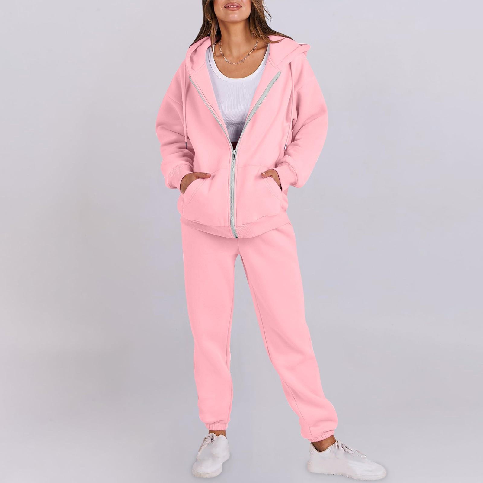 

Женская мода с капюшоном, длинным рукавом, однотонная молния, эластичный пояс, свободный комплект свитшотов XXL