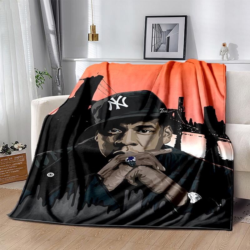 Jay-Z Flannel Blanket Soft All-Season Throw, Design for Camping, Car Travel, Hiking Sofa, Bed, Office Perfect Gift for Parties