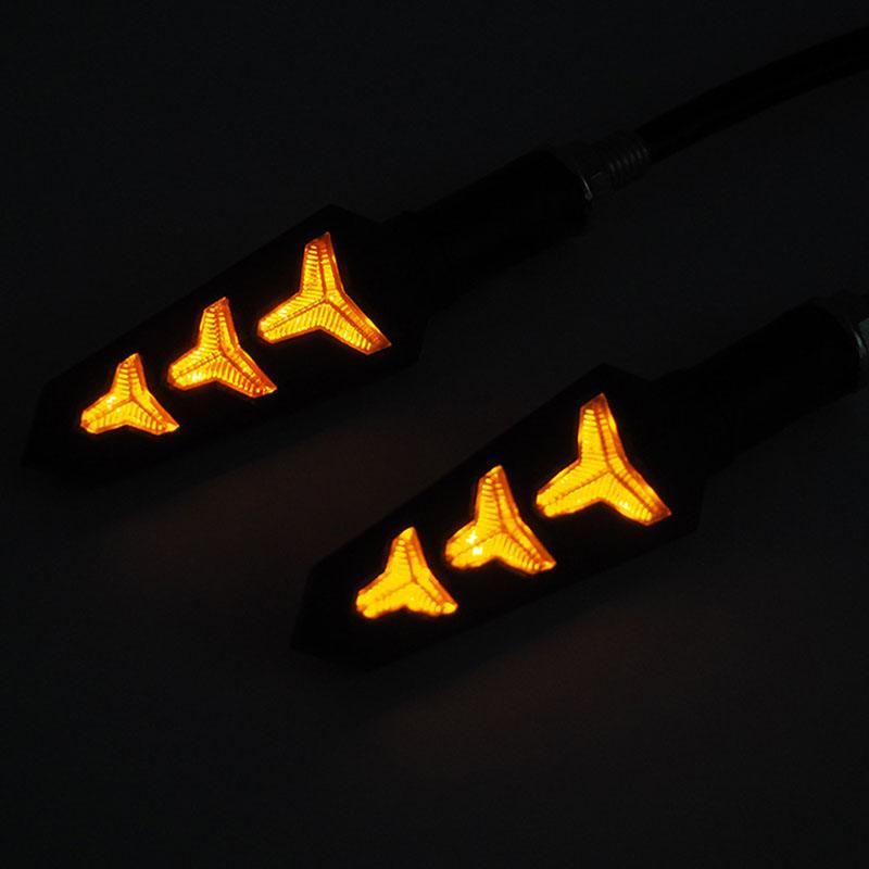2pcs Motorcycle Flowing Water LED Turn Signal Light Indicator Lamp Arrow Flash Warning Universal Motorcycle Tail Flasher