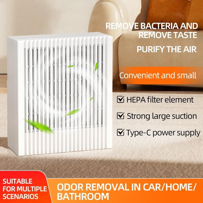 Desktop Air Purifier With HEPA Filter Portable Air Cleaner Odor Remover Air Freshener for Car Bedroom Office Mini Air Purifier