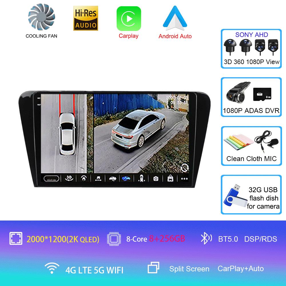 Pentru Volkswagen Skoda Octavia 3 A7 2013-2018 auto radio multimedia player video navigație GPS 4G Carplay 2 DIN Android 14