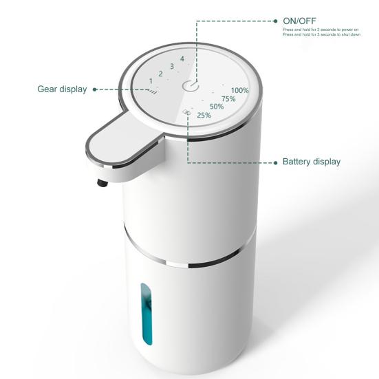 Waterproof Automatic Soap Dispenser USB-C Fast Charging 4 Foaming Settings IPX5 Waterproof Design Wash Dispenser