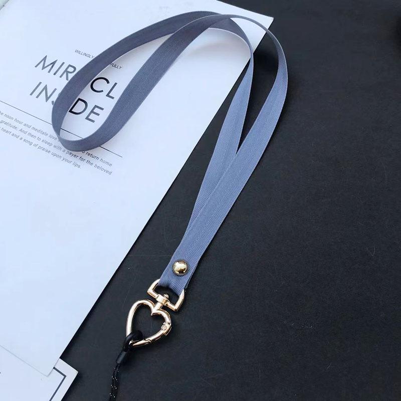 Colorful Long Phone Lanyard for Girls with Peach Heart Clasp, Ideal for Keys, Work ID, Earphone Case, Universal Anti-Lost Design