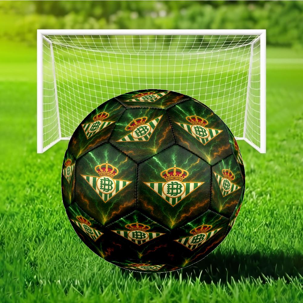 Real Betis Crest Lightning Soccer Ball Size 5 Soccer Ball, Machine-stitched, Soft and Comfortable, Suitable for Training and Matches Fan Gift