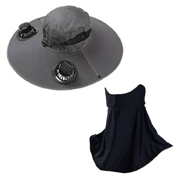 Outdoor Solar Fan Hat Neck Coverage Quickly Dry Fabric Hat Adjustable Sun Hat Sweat Absorbing Solar Fan Hat for Outdoor