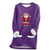 Ladies' Loose And Comfortable Round Neck Christmas Print Thick With Pockets Long Sleeved Top