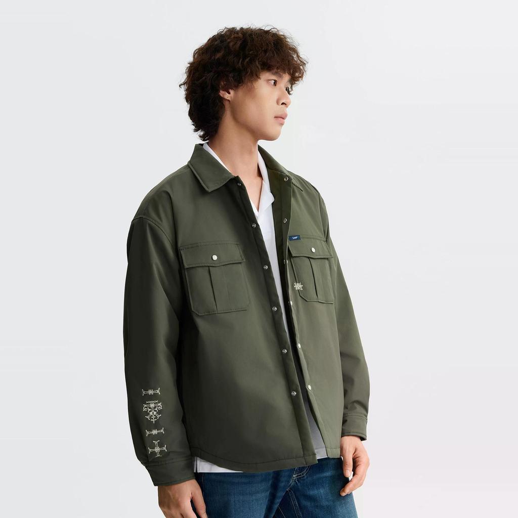 Удобная рубашка с отложным воротником, однотонная, оливково-зеленая, обычного кроя, с длинным рукавом, повседневная, мужская, LMT011007209244A09130