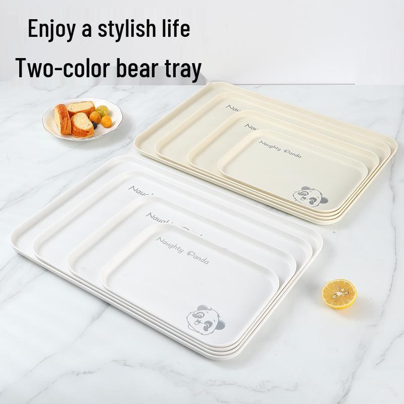 Creamy Cartoon Panda Rectangular Dessert Tray