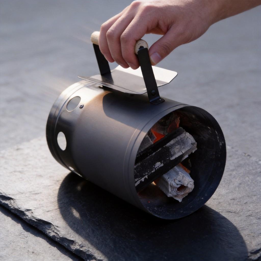 Modern Fire Starter Bucket For Charcoal Barbecue Outdoor Cooking With High Grade Powder Coated Material