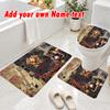 Personalized Queen 3Pcs Flannel Toilet Mat Set Custom Text Bathroom Rug Non Slip