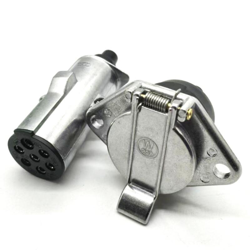 24V 7 Hole Aluminum Socket Quick Install Trailer Power Outlet for Mobile Home Truck & Commercial Vehicle Power Supply