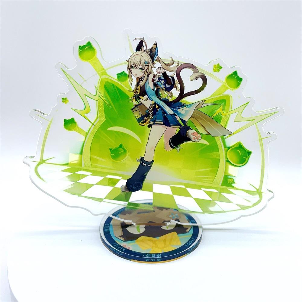 Anime Figure Genshin Impact Furina Arlecchino Xiao Yae Miko Yelan Acrylic Stand Model Board Desk Decor Standing Sign Fans Present