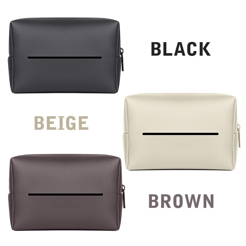Ajustable PU Leather Car Armrest Tissue Box Backseat Tissue Case Holder Zipper Easy to Access and Installation Car