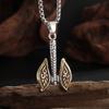 Stainless Steel Mens Viking Battle Axe Pendant Necklace Titanium Steel Retro Personalized Pendant