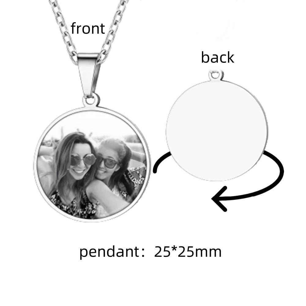 Jeshayuan Custom Picture Necklace Personalized Dog Tag/Disc/Heart Pendant Picture Jewelry Engraved Memory Chain with Photo