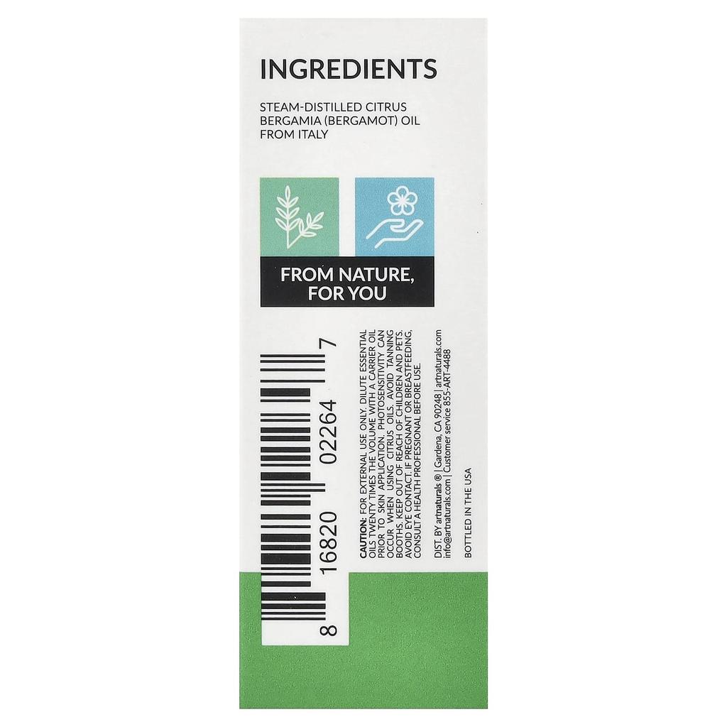 Bergamot Oil, 15 Ml (0.50 Fl Oz)