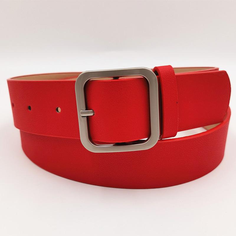 Small Simple Korean Style Women's Belt Retro Square Pin Buckle Jeans Belt